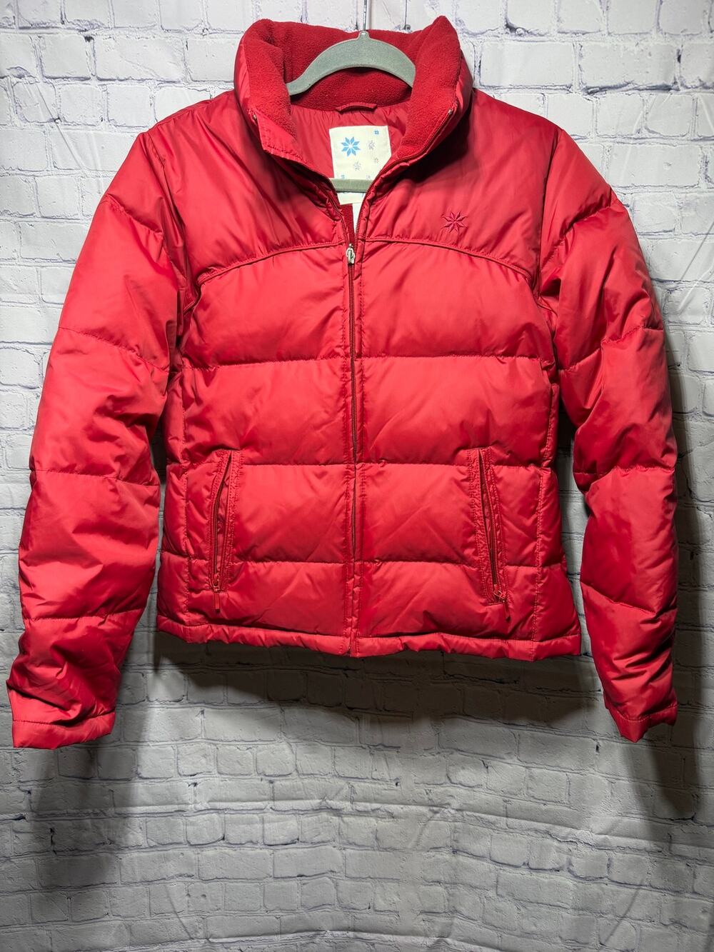 Aeropostale Womens Y2K Down Puffer Coat Red Sz M 90s Layer